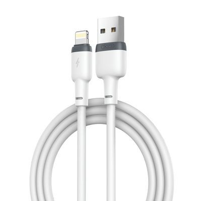 Дата кабель USB 2.0 AM to Lightning 1.0m 2.1A silicone white XO (NB208-L-1-WH)