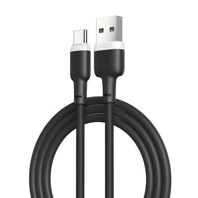 Дата кабель USB 2.0 AM to USB-C 1.0m 2.1A silicone black XO (NB208-TC-1-BK)