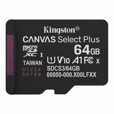 Карта памяти Kingston 64GB microSDXC class 10 UHS-I V10 A1 Canvas Select Plus (SDCS3/64GBSP)