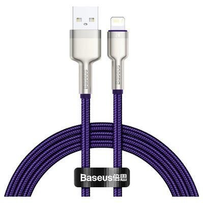 Дата кабель USB 2.0 AM to Lightning 1.0m 2.4A metal purple Baseus (CALJK-A05)