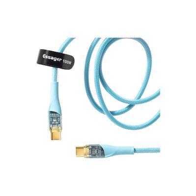 Дата кабель USB-C to USB-C 1.0m 100W blue Essager (EXCTT1-XJ03-P)