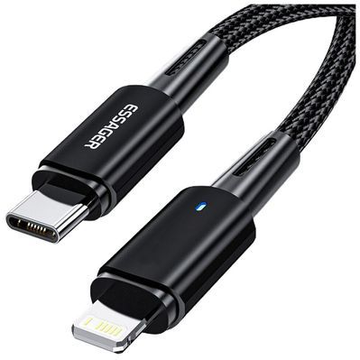 Дата кабель USB-C to Lightning 0.5m 20W black Essager (EXCTL-CGB01)