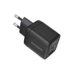 Зарядное устройство Choetech 1xUSB + 1xUSB-C PD35W with display black (PD6052-EU-BK)