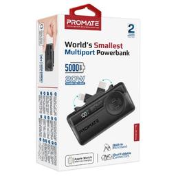 Батарея универсальная Promate 5000mAh PD/20W, Apple Watch charging (powerup-trio.black)